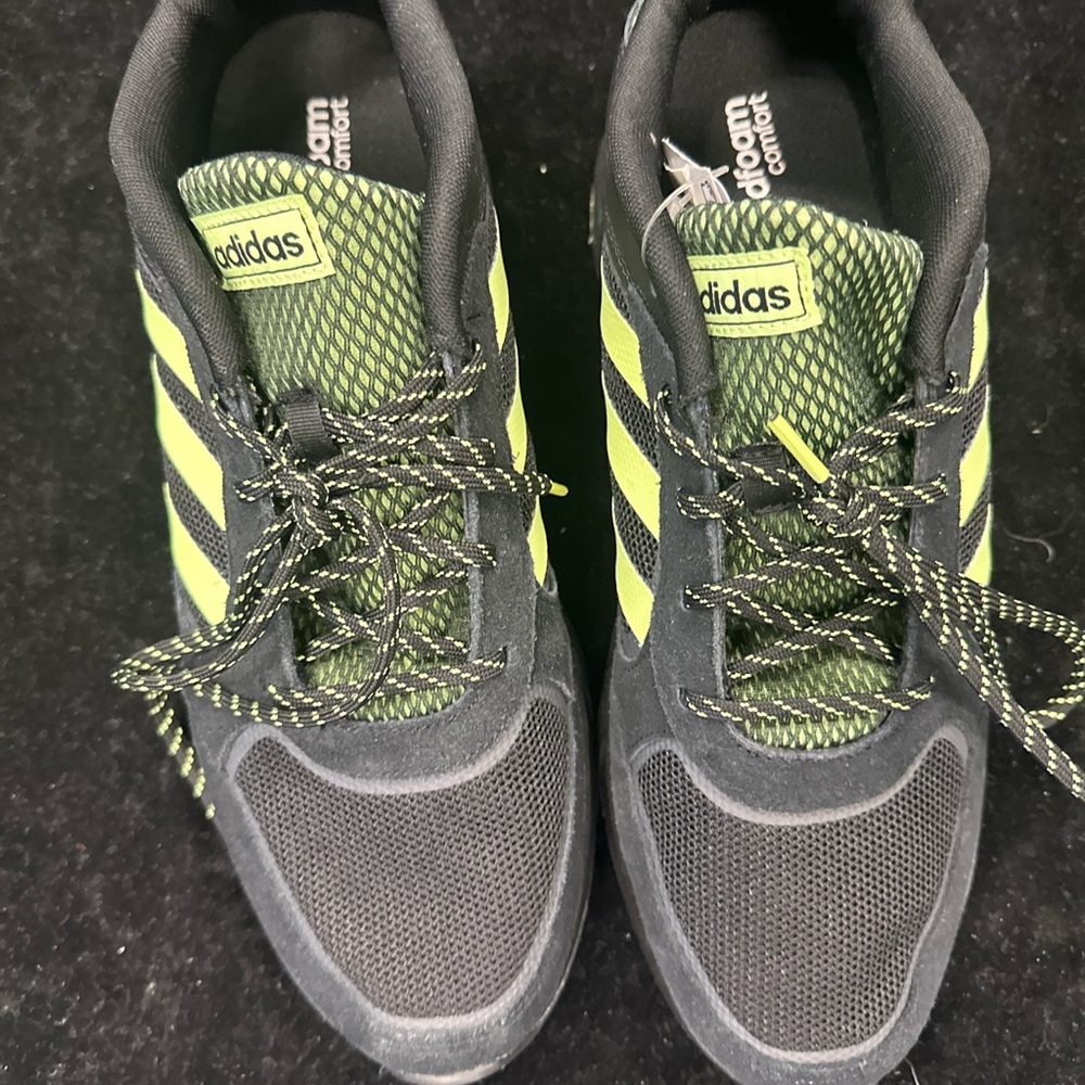 Adidas Men's Black and Green Sneakers